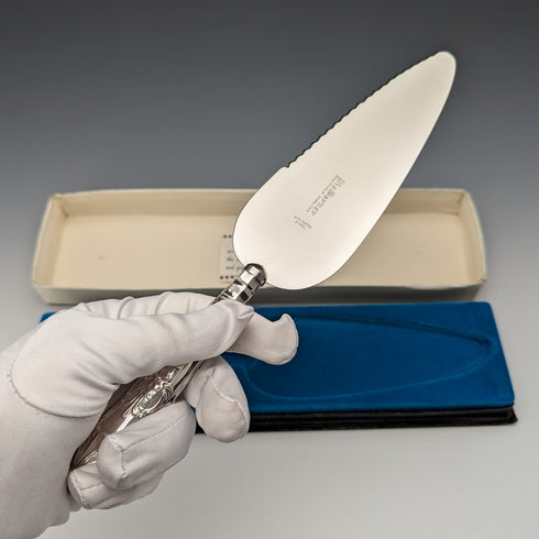 1973 年英國復古純銀手柄蛋糕切片機盒裝哈里森兄弟